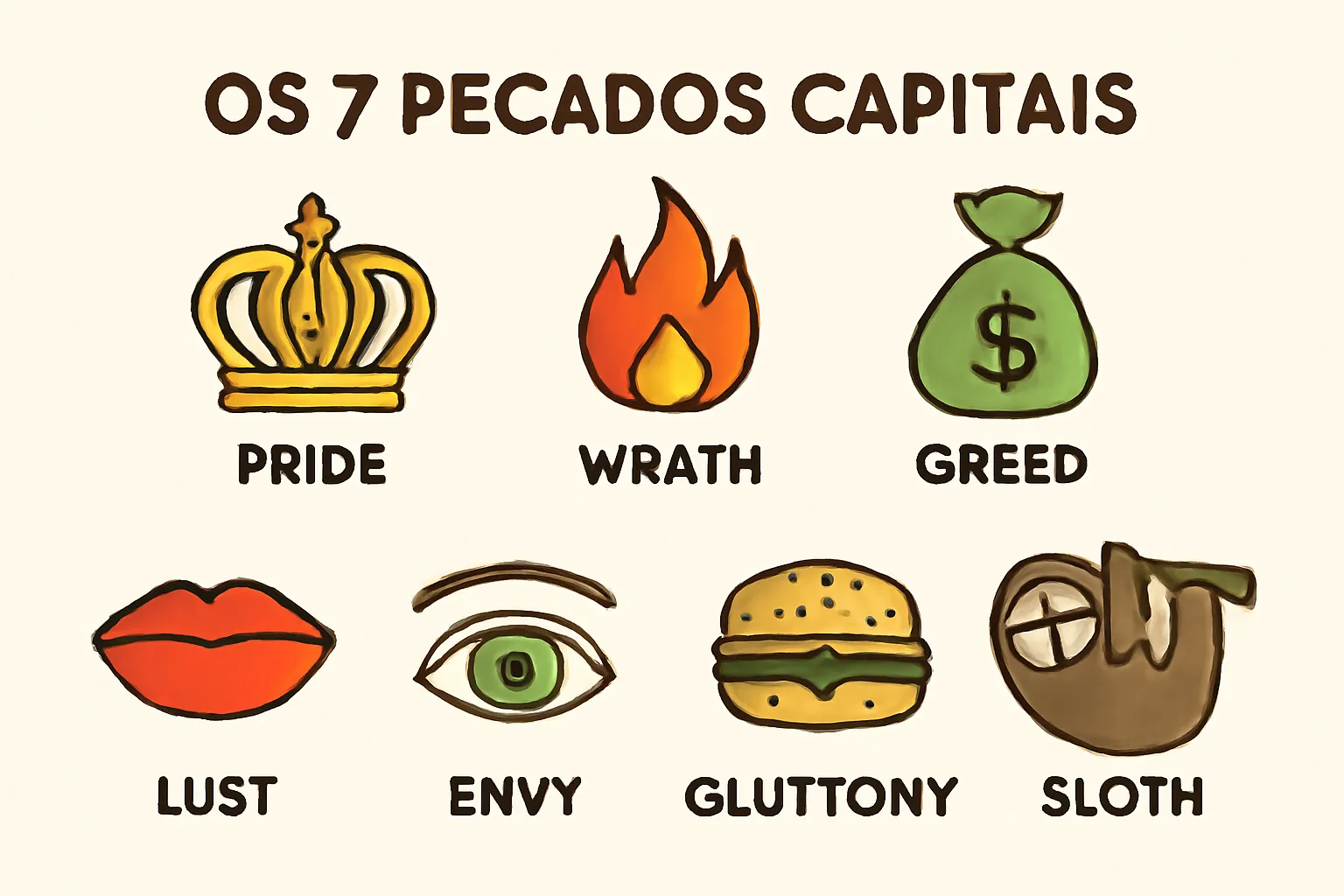 os 7 pecados capitais quais são